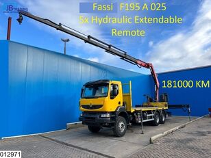 бортовой грузовик Renault Kerax 380 Dxi 6x4, EURO 5, Fassi, Remote, Steel suspension