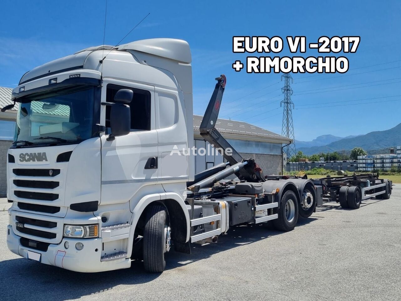 крюковой мультилифт Scania R450 Scarrabile + прицеп