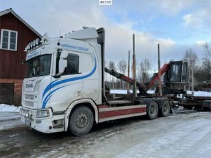 лесовоз Scania R650 Timber truck with wagon and crane