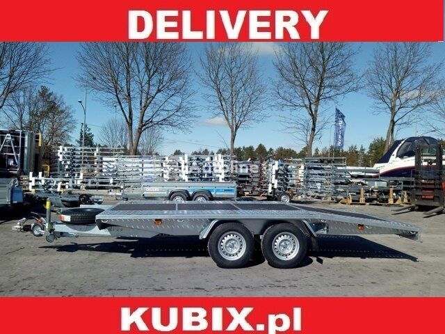 новый прицеп низкорамная платформа Kubix twin-axle car hauler, dovetail, 450×200, plywood inside, GV